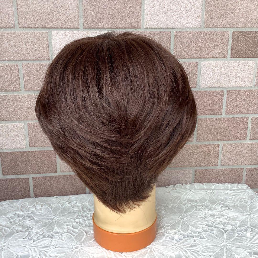 人毛100% 手植 フルウィッグ 医療用 ウィッグ ショートカール ボブ かつら