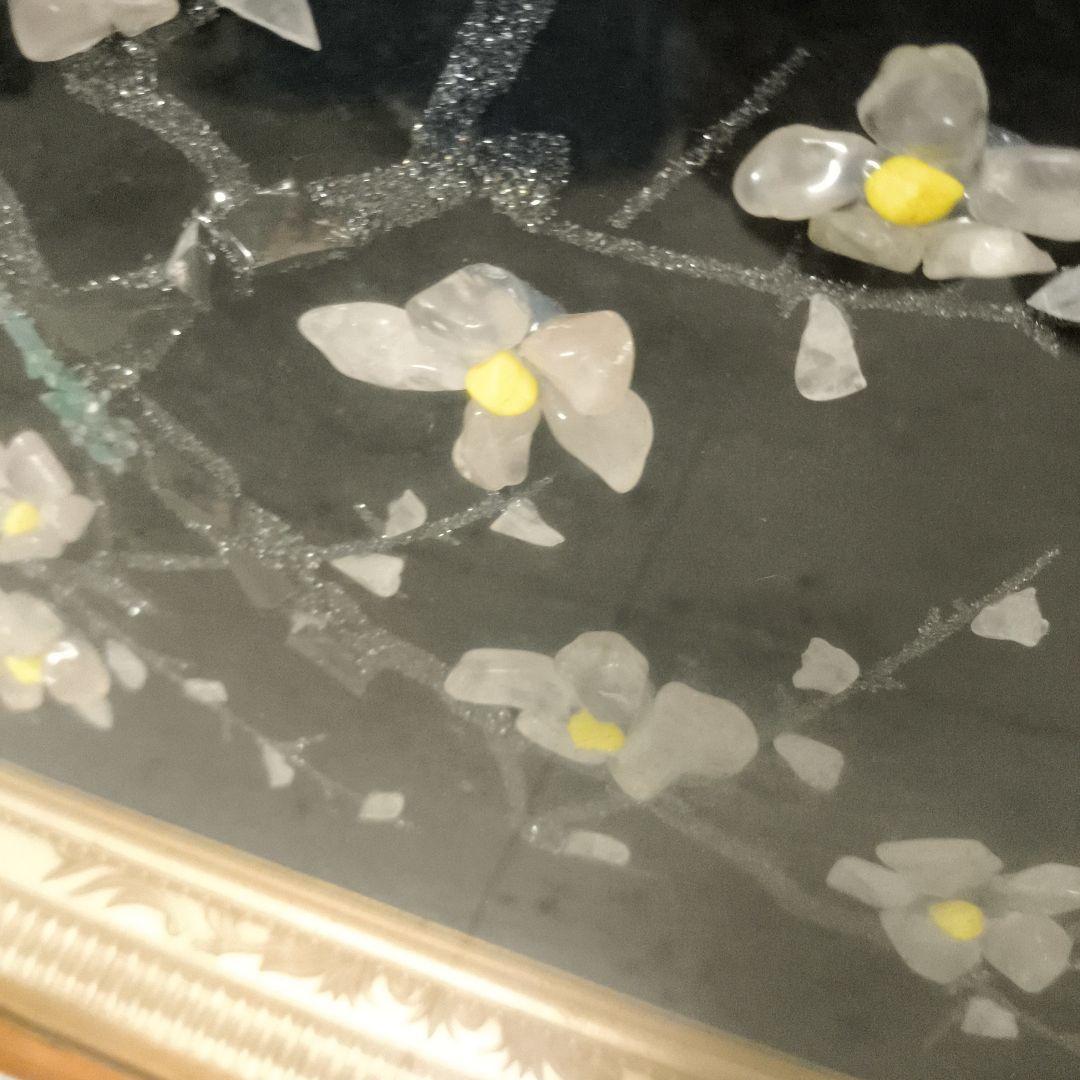 貴石画★花と鳥のデザイン アート作品