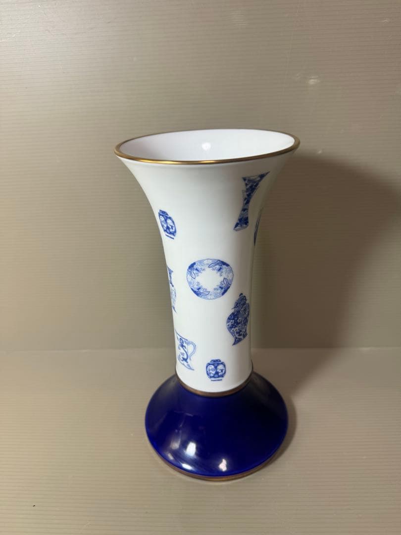 2924 深川製磁　ブルーチャイナ　花瓶　未使用