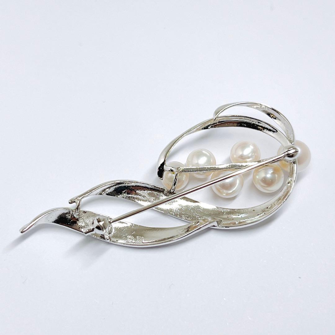 美品✨MIKIMOTO ミキモト パール　ブローチ　ピンブローチ シルバー