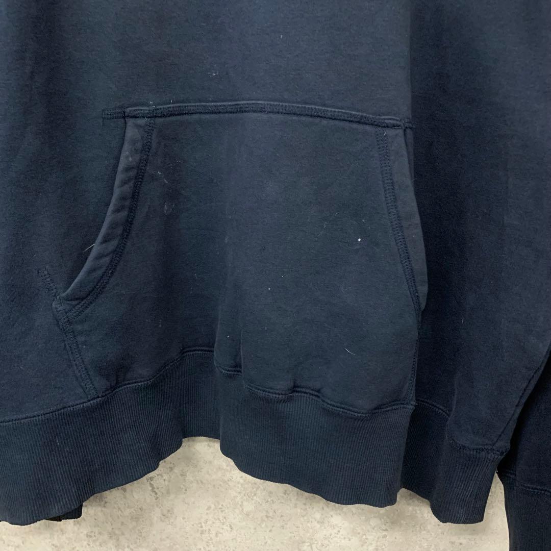 【レア3XL☆US輸入】ナイキ スウッシュロゴ刺繍スウェットパーカー ネイビー