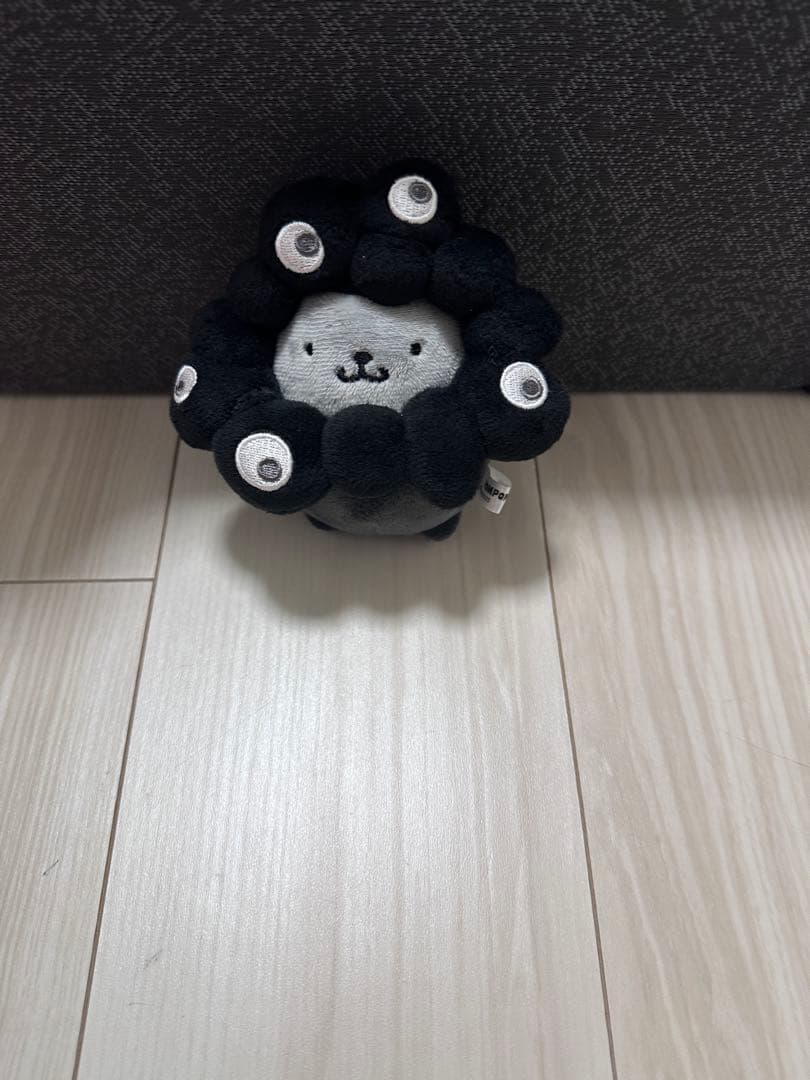 ポムポムプリン　ブラック　ミャクミャクぬいぐるみBCカラビナ 黒ミャク サンリオ