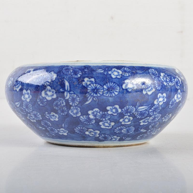 中国　古渡青花花文　筆洗　茶こぼし　C　R7081E