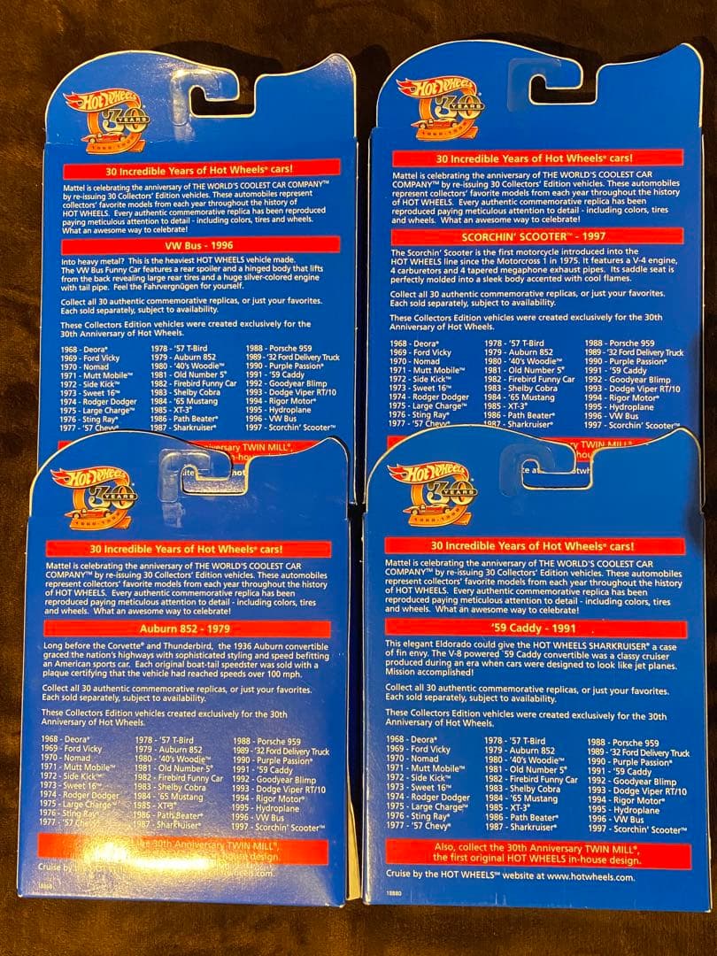 超希少 HOT WHEELS ホットホイール 30周年 限定　4台セット 絶版
