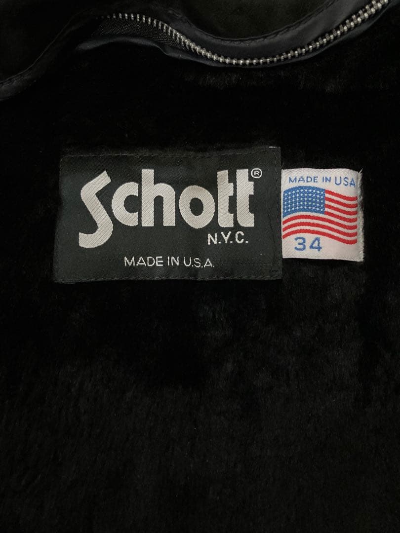 Schott 642 ボアライナー付 シングル ライダース ジャケットサイズ34