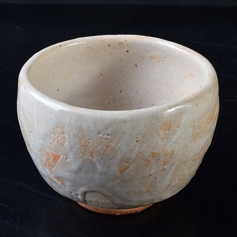 茶道具　人間国宝　荒川豊蔵（無田陶人）作　志野　茶碗　銘木枯　共箱　MR8745