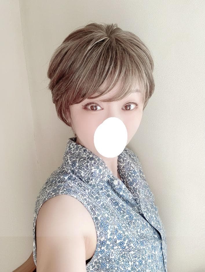 銀座サロン　KAZUE WIG　フェミニンショート　人毛MIX　マルチブラウン