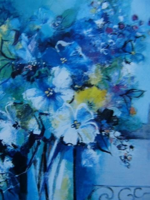 今関アキラコ【窓辺の花】希少画集画、状態良好、新品高級額装付