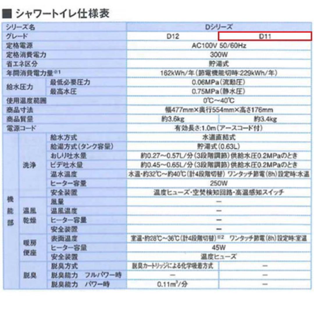INAX シャワートイレシートタイプ CW-D11/BN8