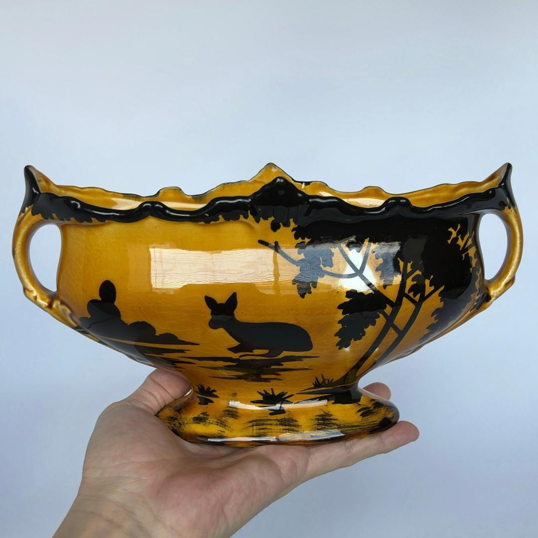Orchies　フランス陶器　アールヌーボー　フラワーベース　陶器鉢　花瓶
