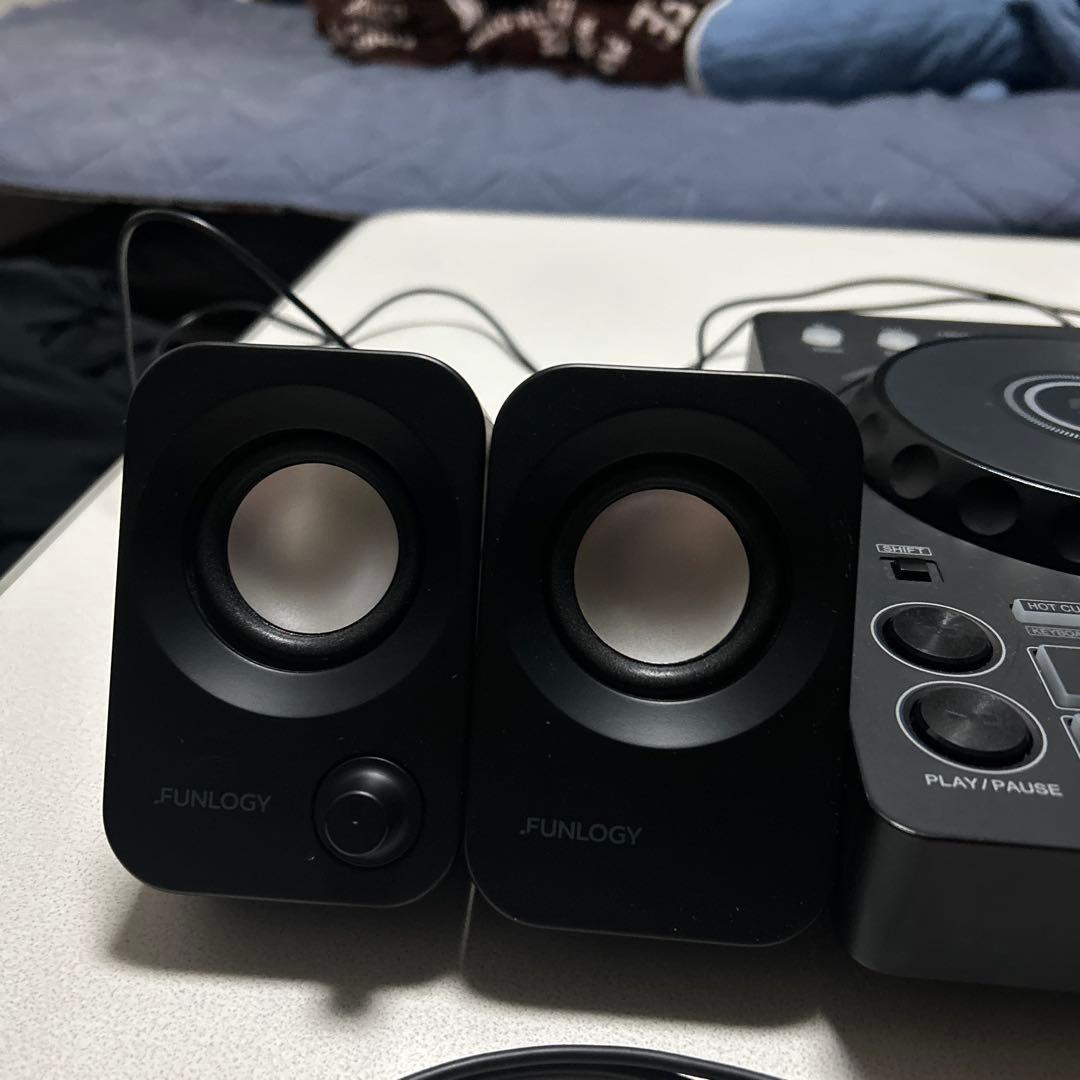 DDJ-FLX4、コントローラー スピーカー、ピンケービル、ヘッドフォン付き