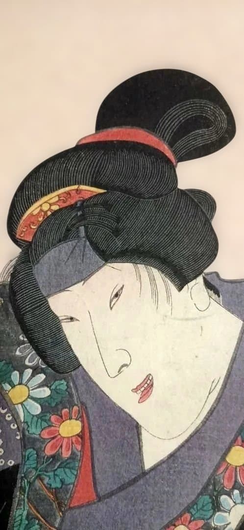 浮世絵版画、花揃の内（當時の花)二枚綴り、三代歌川豊国、安政2年7月出版