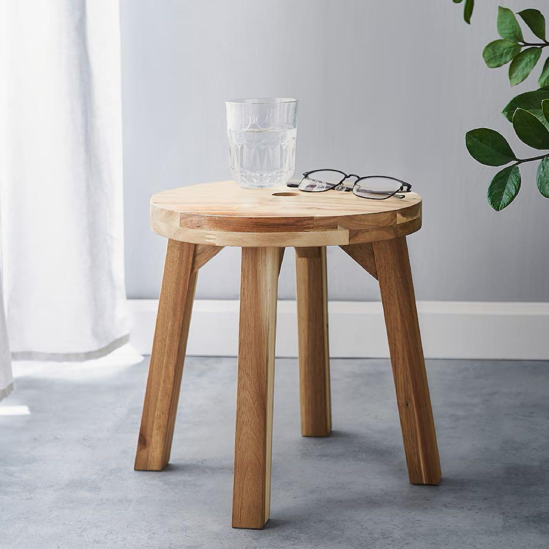 IKEA イケア　スコグスタ スツール　アカシア材　無垢材 2台セット