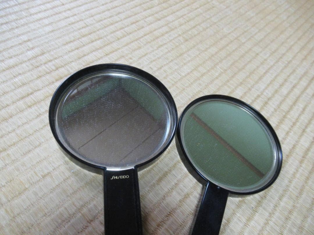非売品美品1960年代◆資生堂「禅 ZEN」薄希英デザイン 木製台付き 合わせ鏡