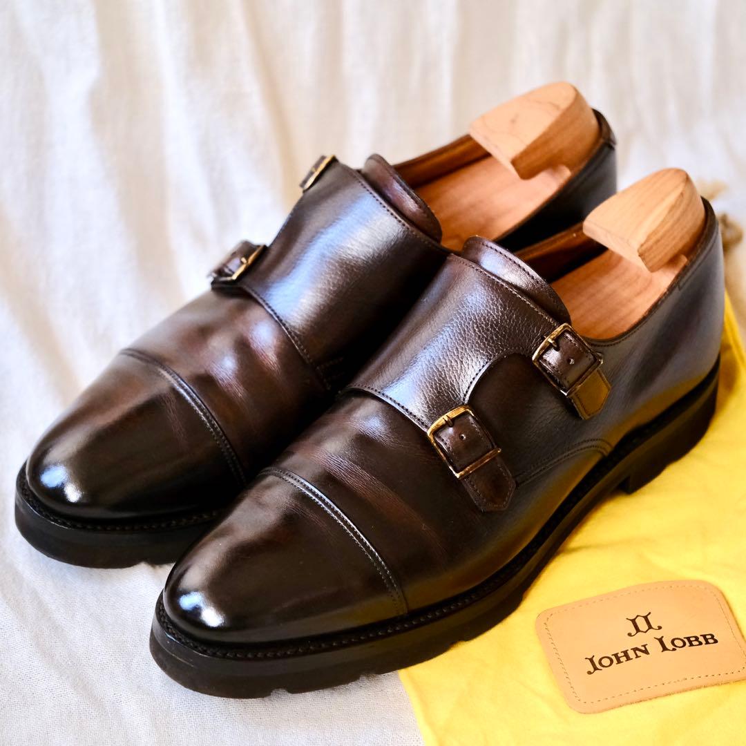 JOHN LOBBジョンロブダブルモンクストラップWILLIAM 茶7E