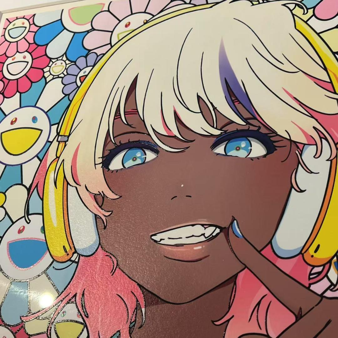 村上隆 版画 サイン入り 南の島の女の子 mebae × kaikaikiki
