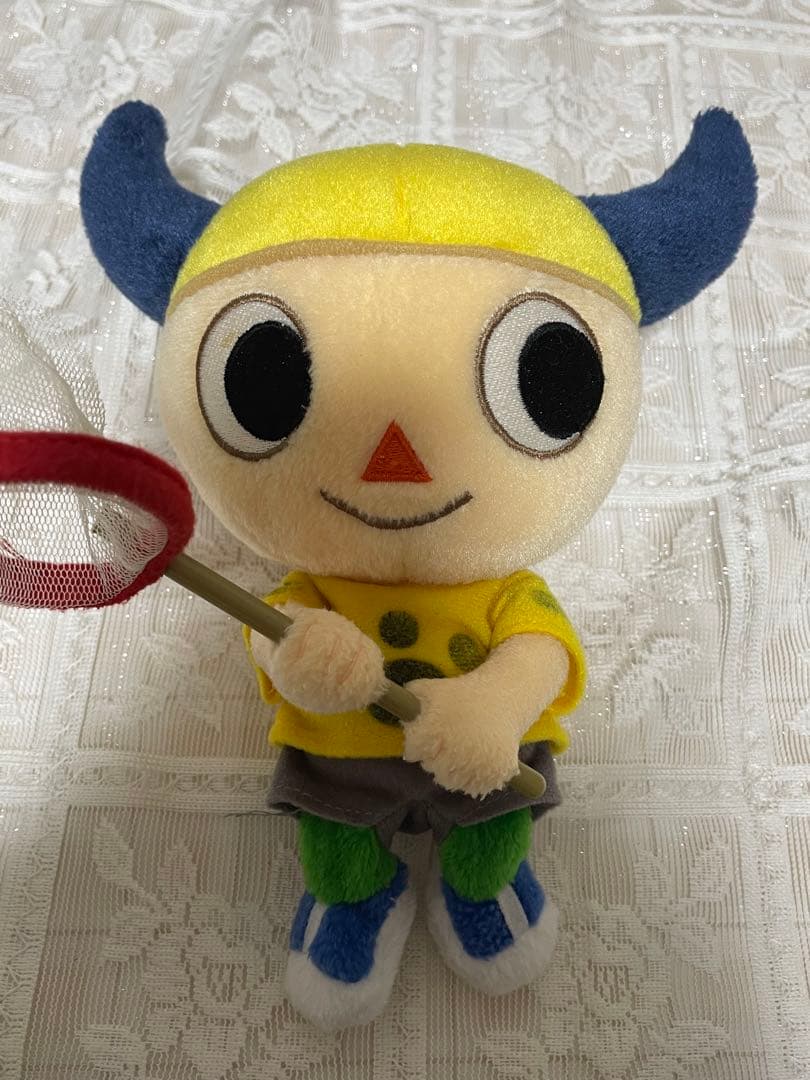 どうぶつの森＋　ぬいぐるみ　三英貿易　2001年製 おとこのこ 虫取り
