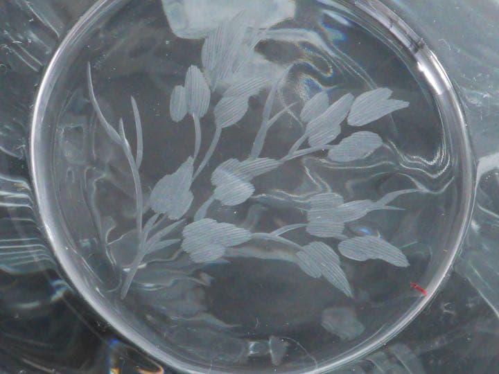 モーゼル クリスタル ハンドカット 花鳥文 扁壺 花瓶 フラワーベース