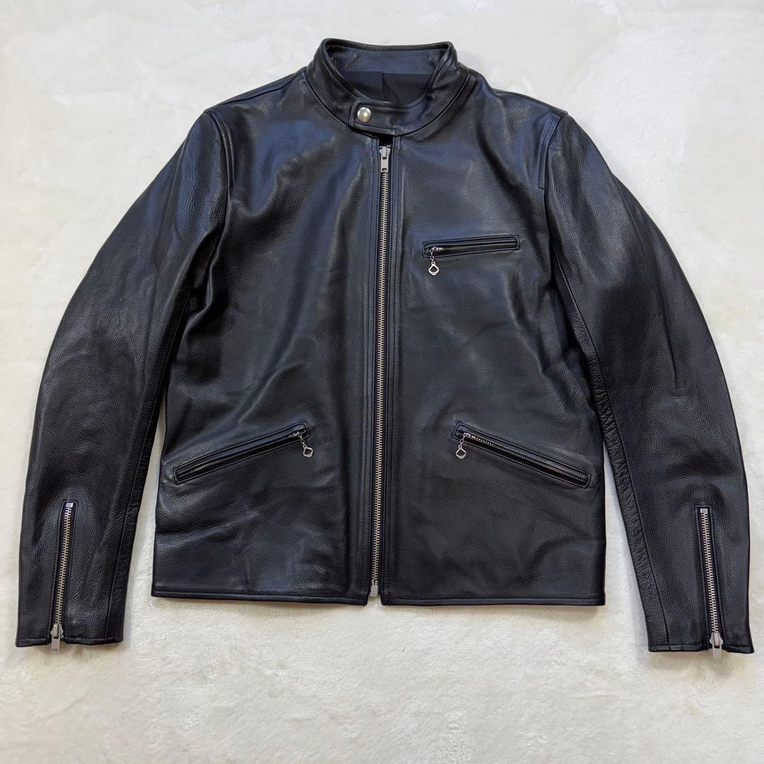 極美品 SCYE サイ 牛革 カウレザー シングルライダース ブラック 38 M