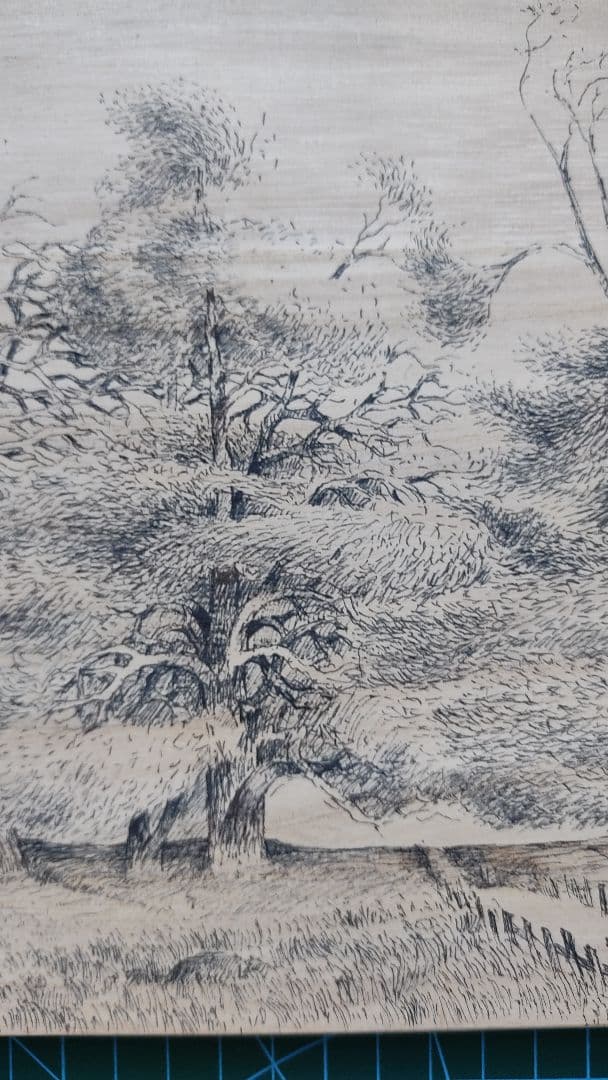 ペン画/板