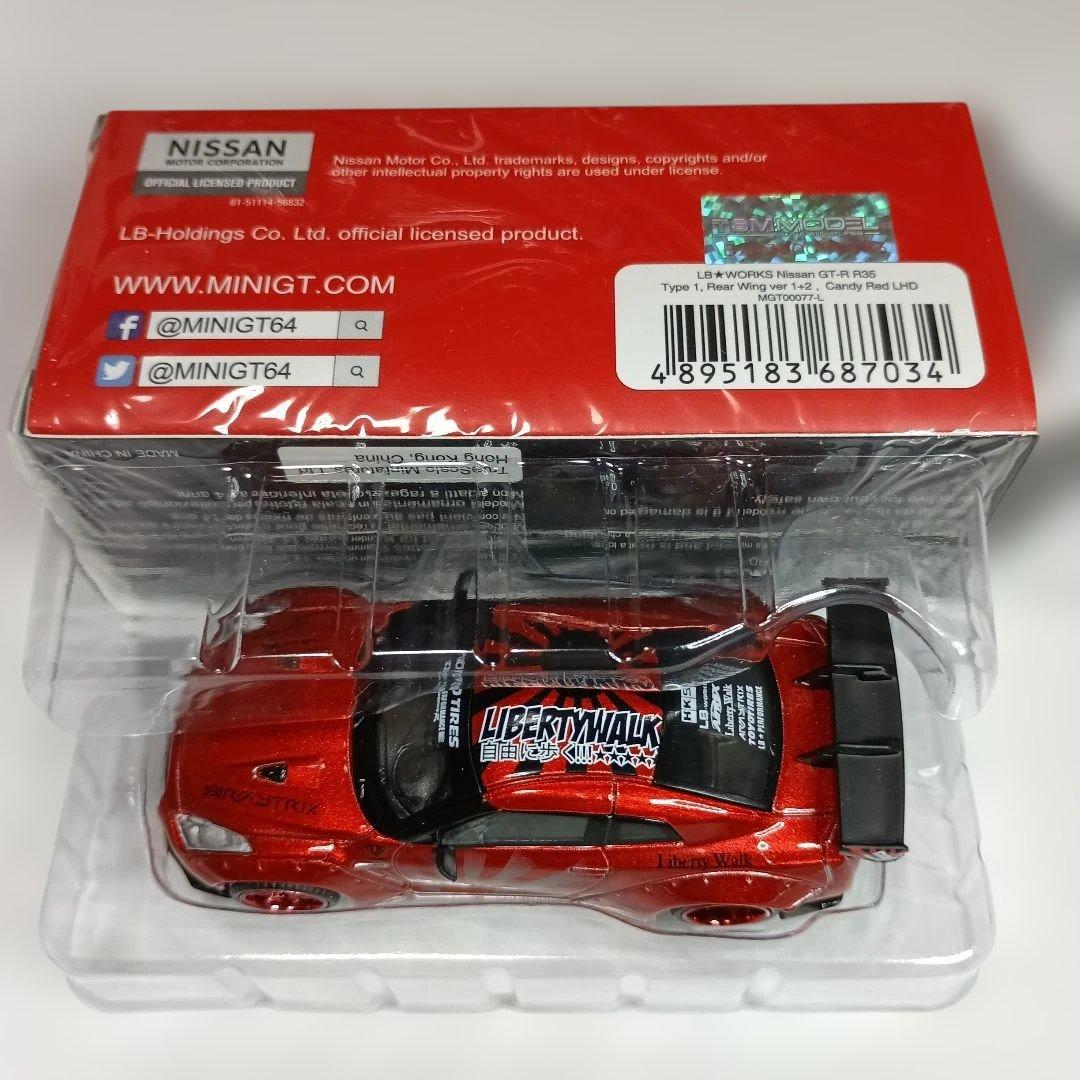 MINIGT 77 LBWK ニッサン GT-R R35キャンディレッド
