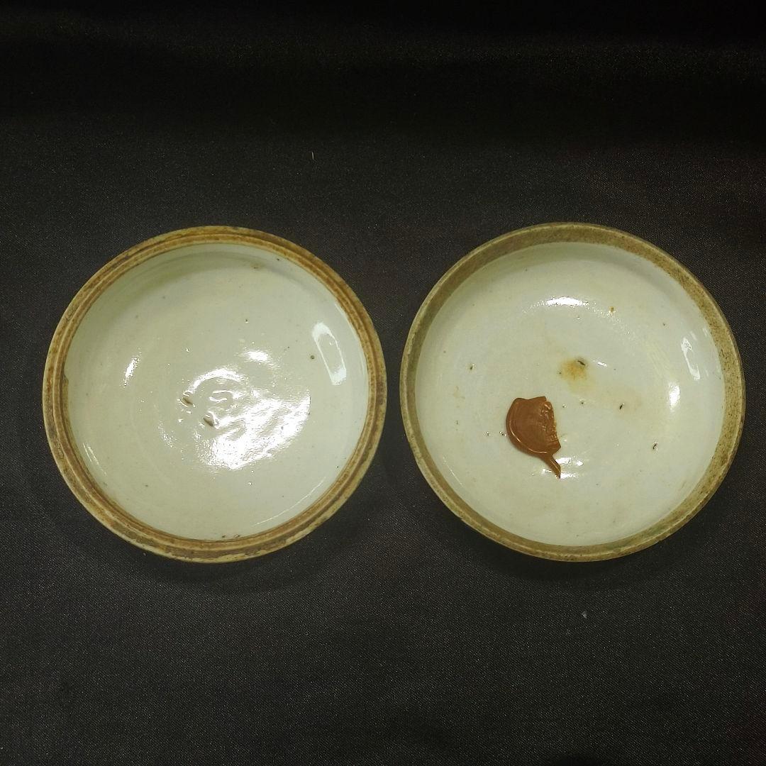 中国骨董 清時代粉彩小物入れ 朱肉合 同治年製古玩 手描き 古美術品 コレクター