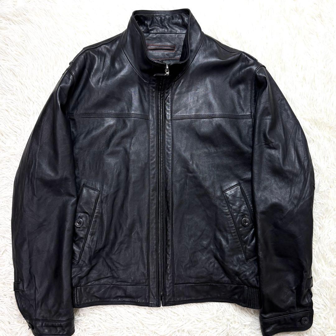 【美品】BALMAIN PARIS ラムレザー ジャケット XL ブラック