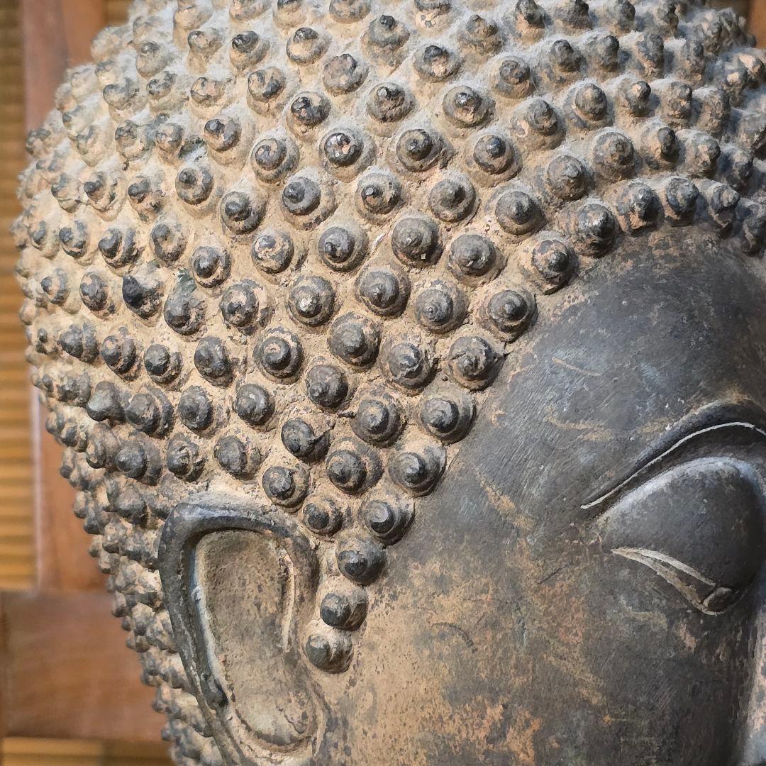 仏頭　レプリカ　タイ　スコータイ　金属製 40cm