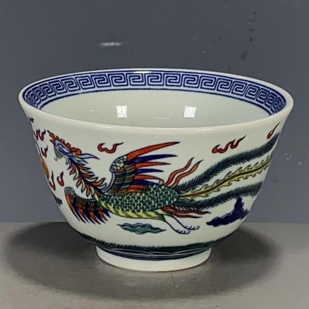 珐琅彩 胭脂紅地 花卉文 碗｜陶磁器｜精巧絵付け｜雍正年制