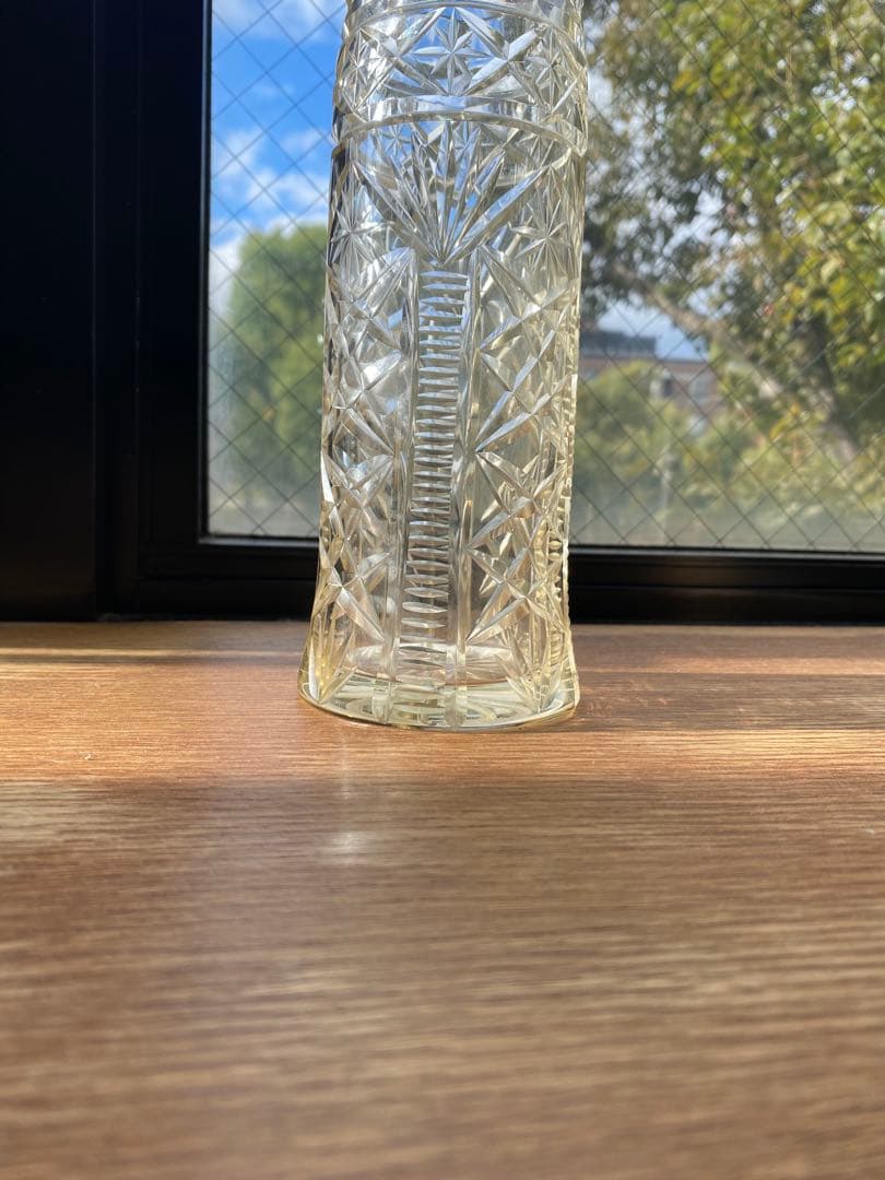 切子細工　花瓶　英国製アンティーク