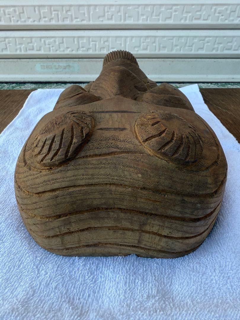 【O-2025】仮面 翁 工芸品 民芸品 木製 木彫り