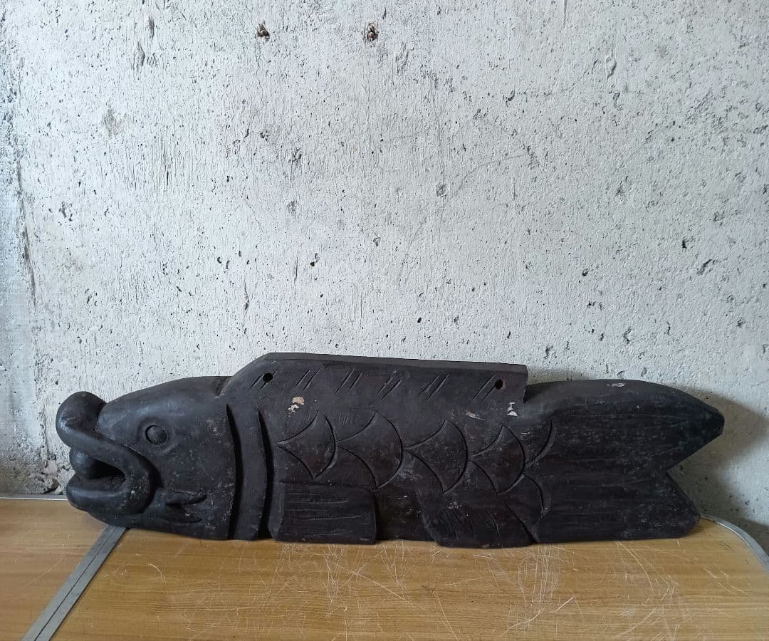 骨董 魚鼓 魚板 仏具 法具 禅寺 寺院 インテリア 置物 木彫 古道具 古民家