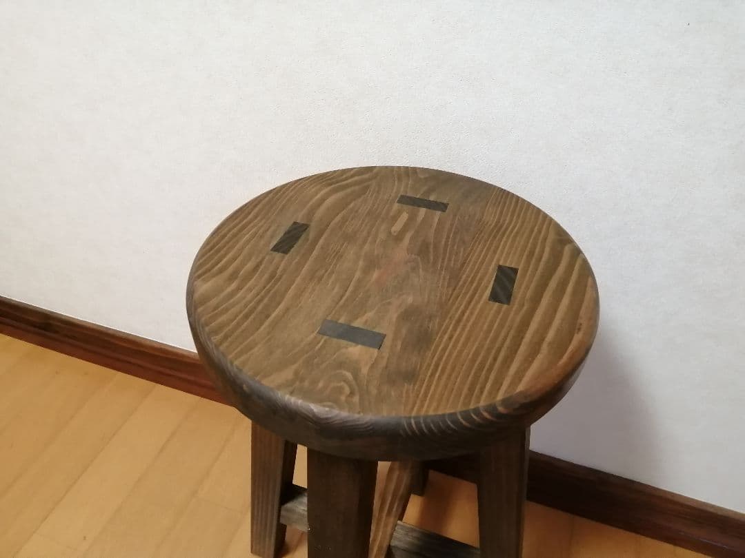 【ほぞ組】木製スツール　高さ65cm　丸椅子　stool