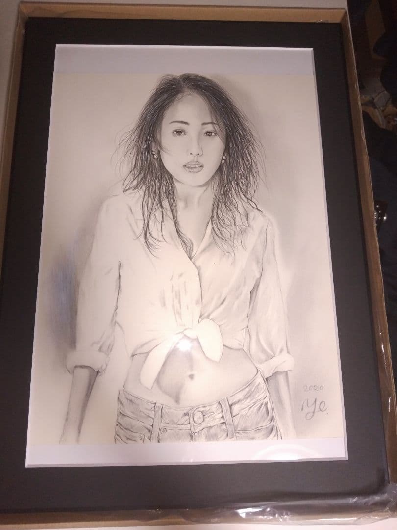 絵画、裸婦、美人画、8F、ワイシャツE、山本英二、真作、肉筆保証一点物、高塚省吾
