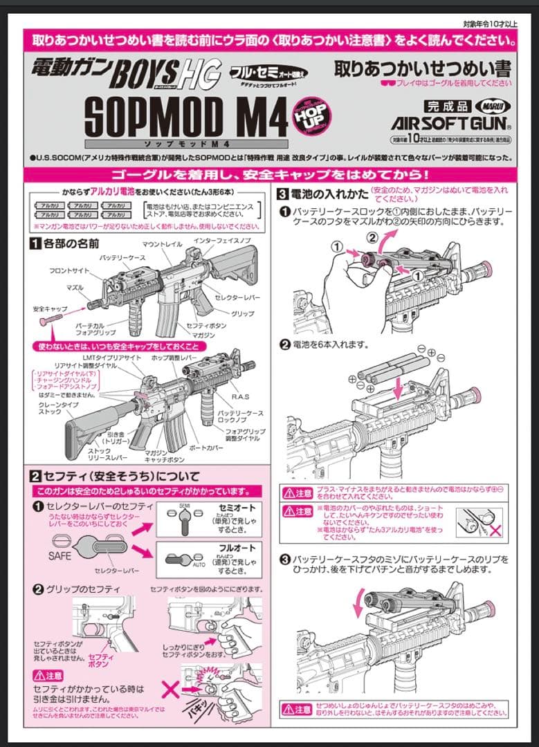 東京マルイ カスタム品　SOPMOD M4 電動ガン　ボーイズ　リスバージョン