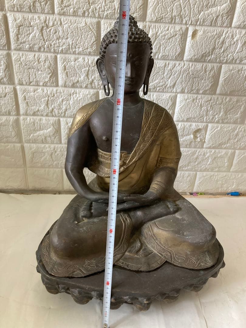 ブロンズ，中国古董仏像，古銅製，高50 cm，重約9500克