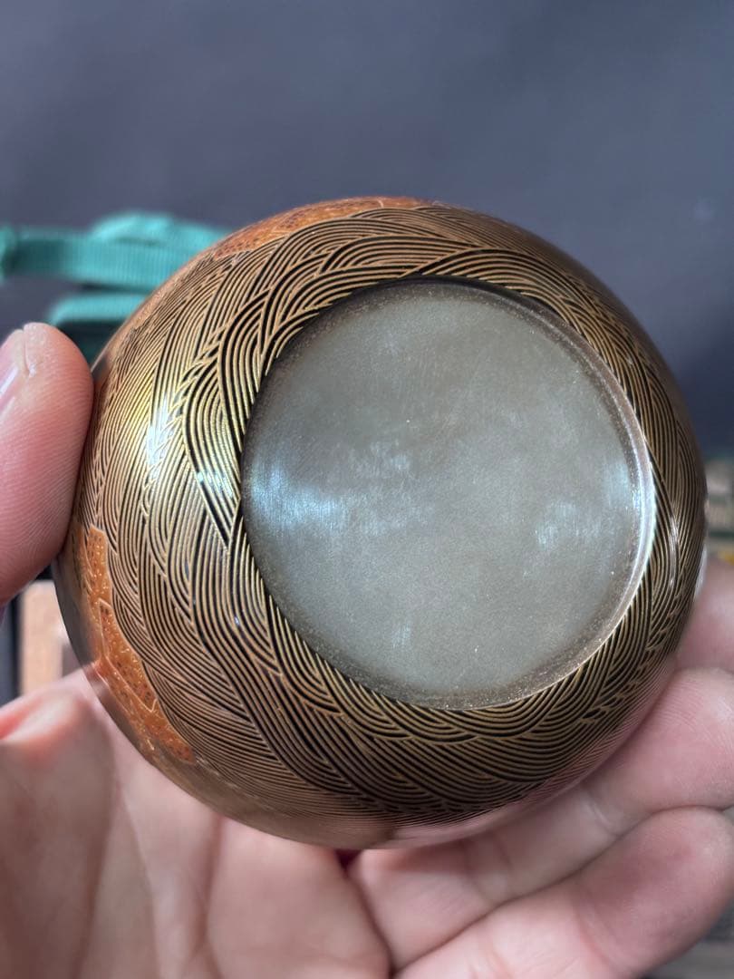 送料無料　鵬雲斎　花押　蒔絵　輪島塗　塗師　駒澤徹造　松波平棗　茶道具　二重箱