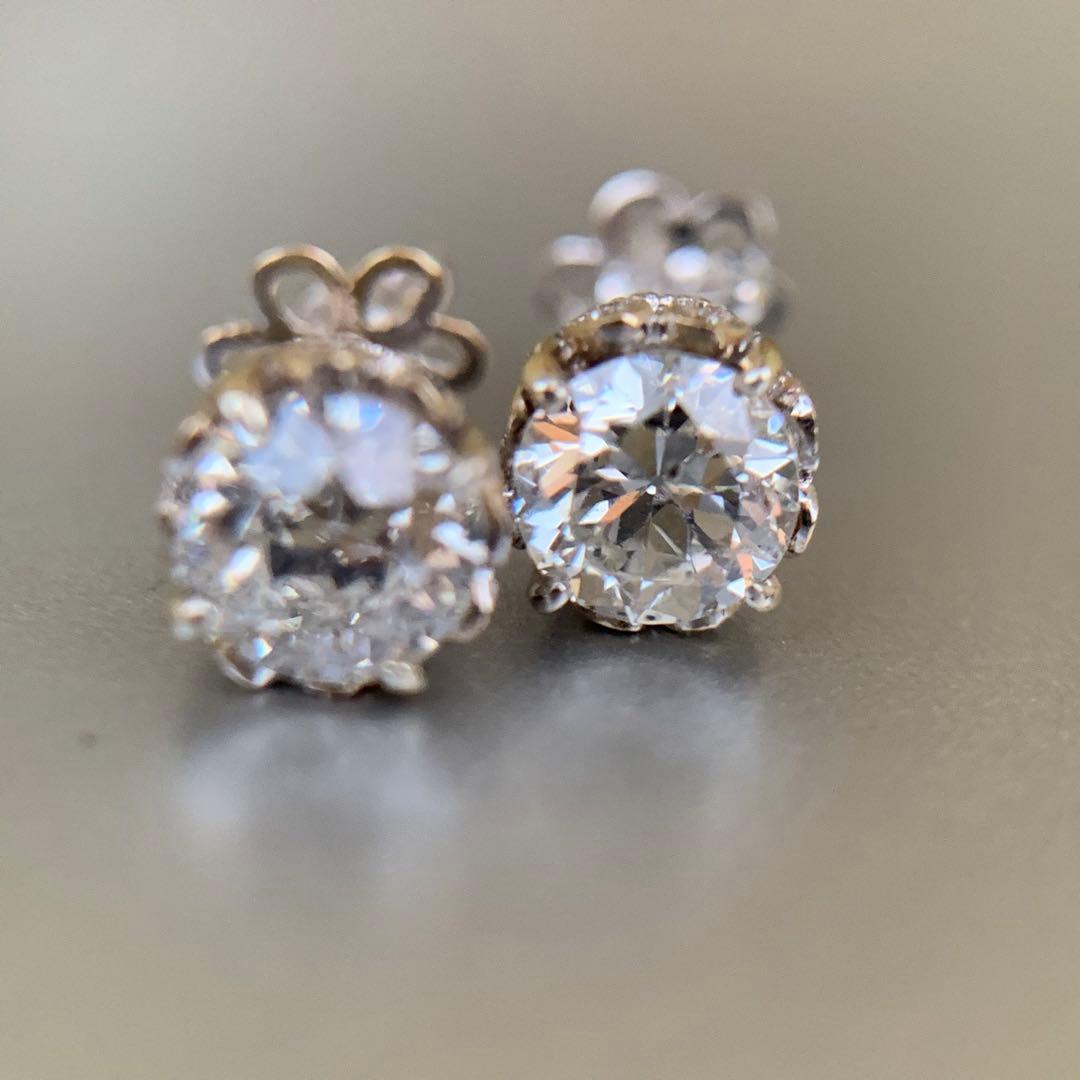 victorianboxベルエポックスタイルダイヤモンドピアス