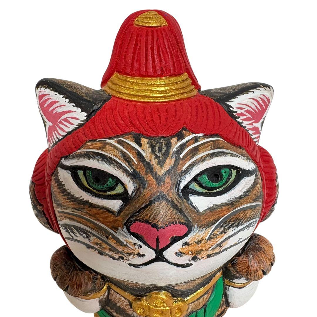 【希少品】エサシトモコ チビデカクン 猫阿修羅 陶土 仏ニャン