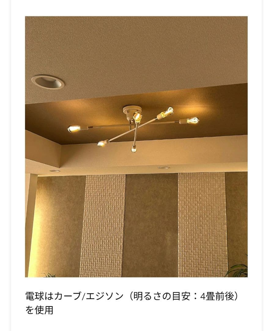 キムリック　シーリングライト　ホワイト　電球付き