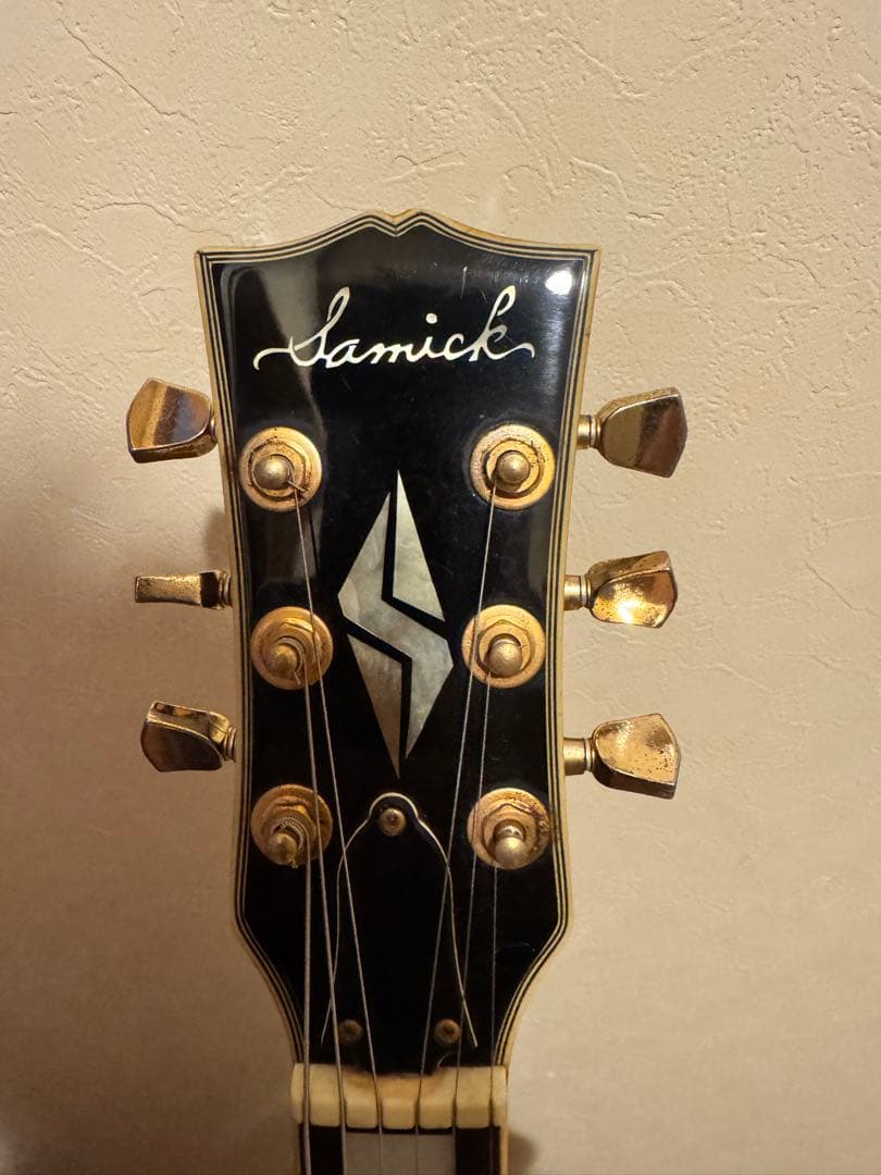 レスポール　カスタム　エレキギター ブラック 音出し確認済み samick