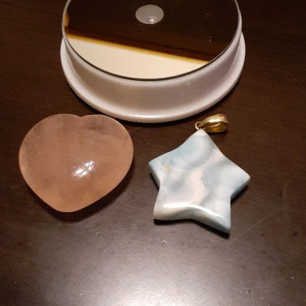 ラリマーローズクォーツLED台座セット☆送料込み