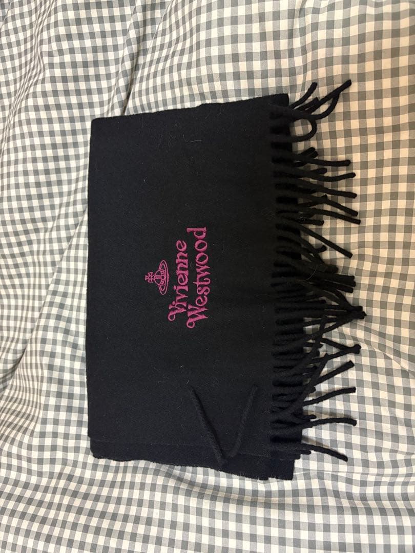 Vivienne Westwood 黒マフラー フリンジ付き