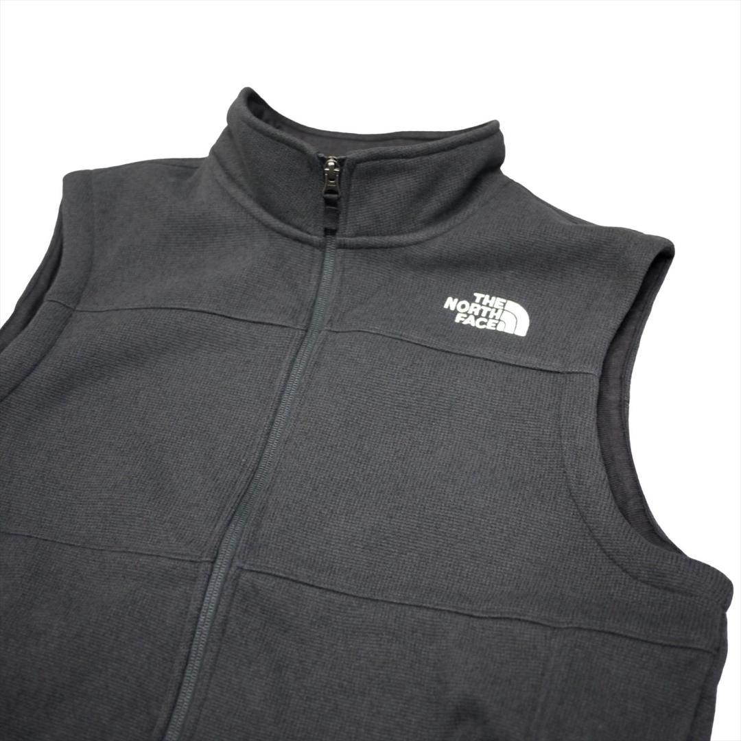 US限定 ノースフェイス フルジップ ベスト XXL 肉厚 ニット 裏フリース