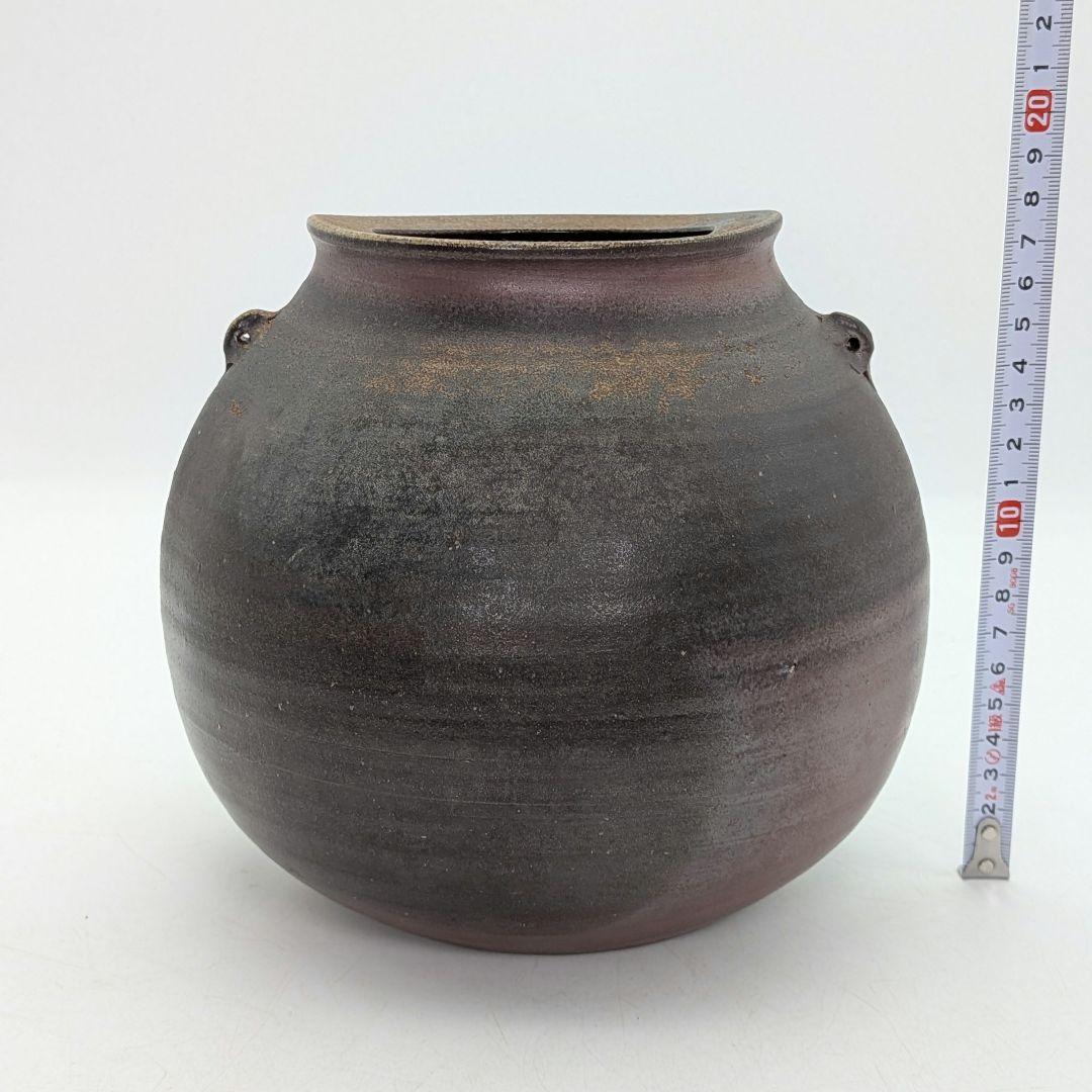 備前市無形文化財 柴岡信義 備前焼 壷 共箱共布栞 壺 つぼ 花器 花瓶 花生