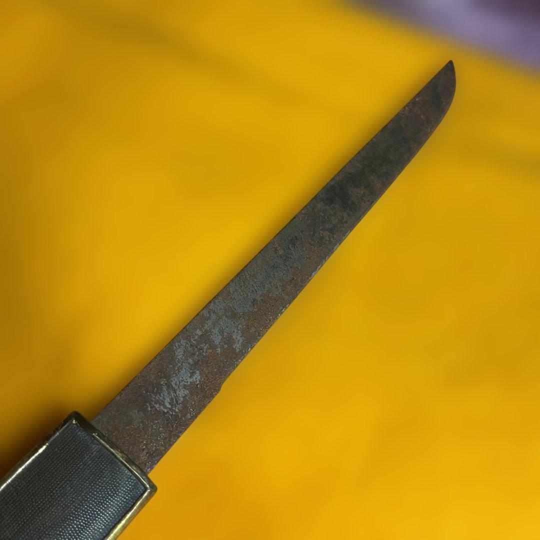 花彫刻付き武具　刀装具　小刀　小柄　江戸時代　骨董　古道具
