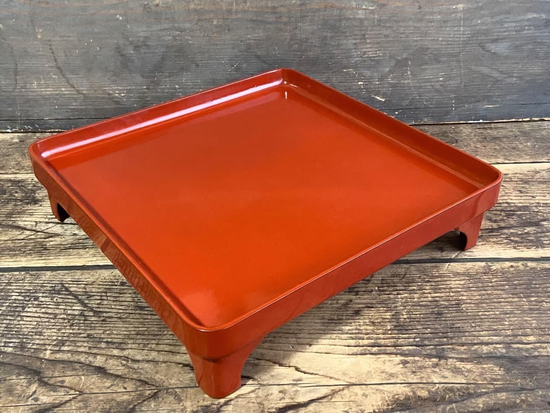 能登蔵出し 輪島塗 朱漆塗 脚付四方膳 二客セット｜能登の手仕事｜漆器膳 正月