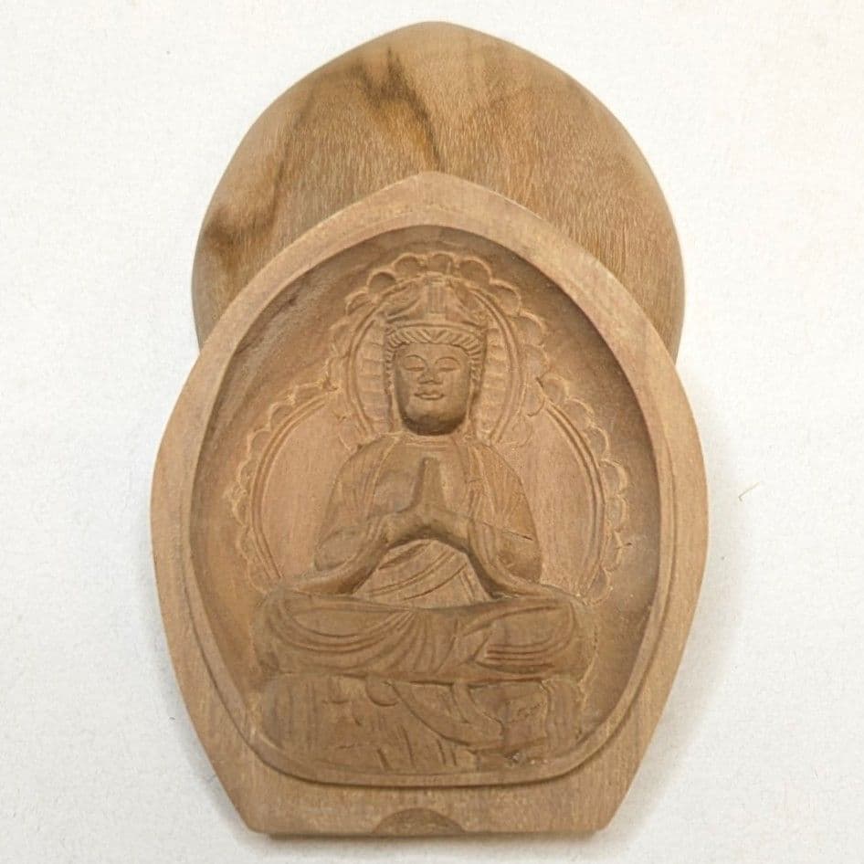 【フォロー割・新品】 香合仏　普賢菩薩　白檀　仏龕　懐中仏　普賢　仏像