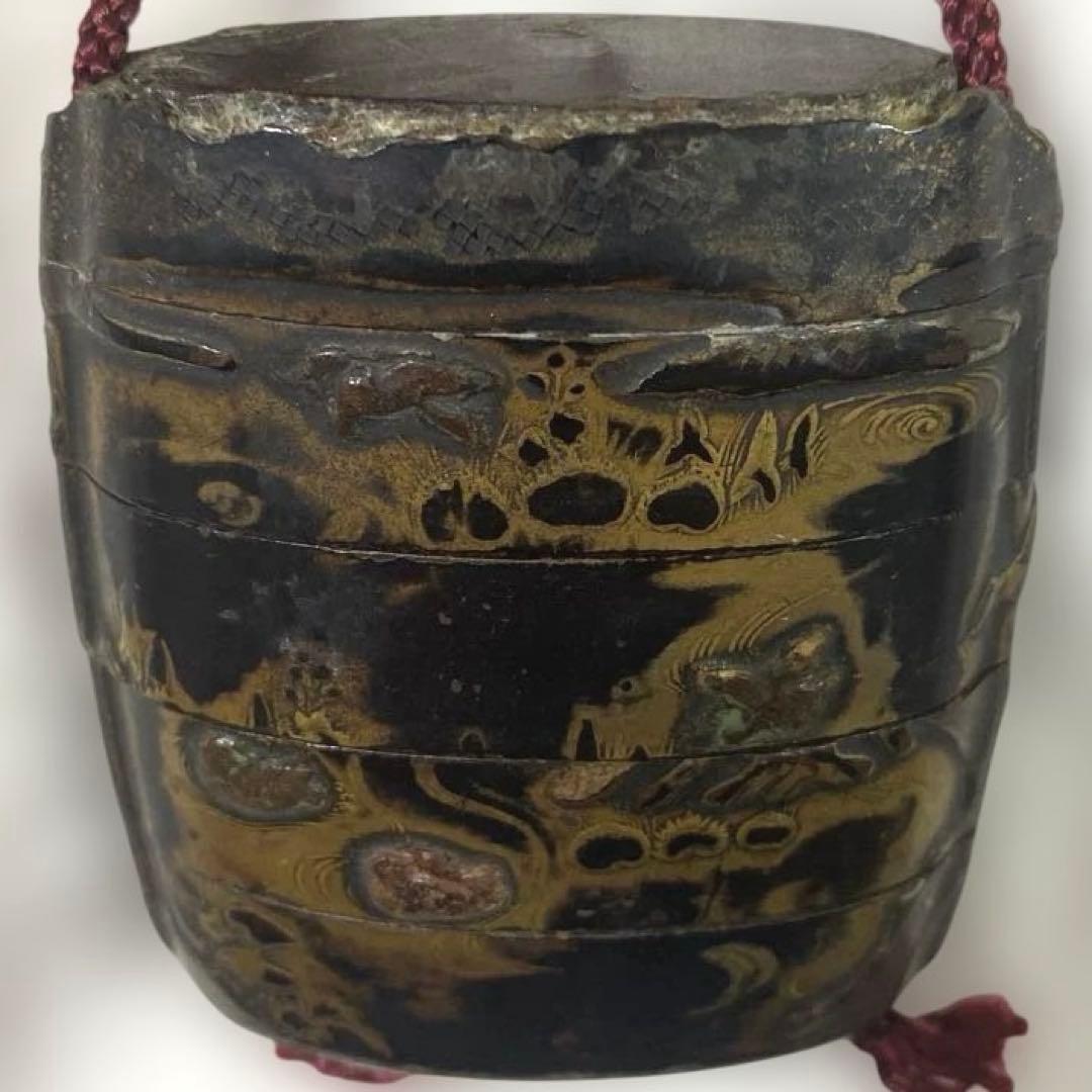 A-4 印籠　提物　金蒔絵　漆芸　漆器　古道具　アンティーク雑貨　美術品　工芸品
