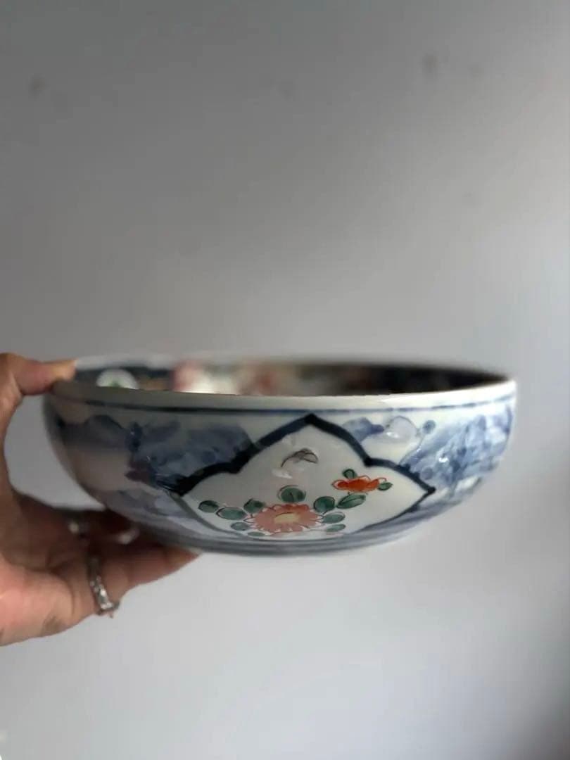 694 骨董 アンティーク 古伊万里 染付 豪華絢爛 色絵鉢 幕末